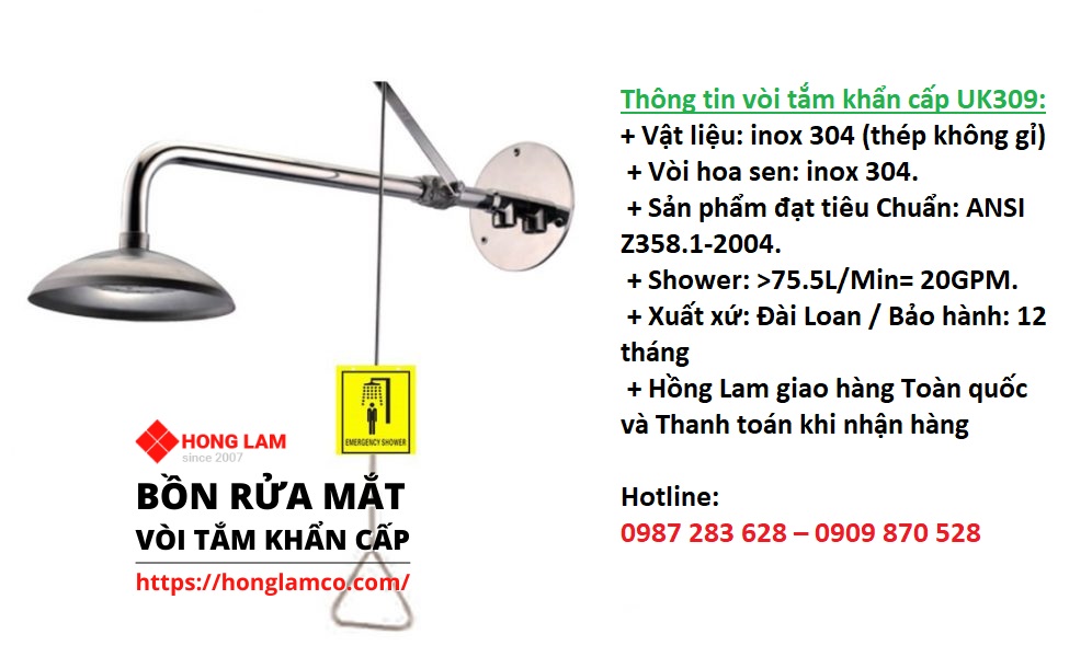 Mua vòi tắm khẩn cấp UK309 giá tốt tại TPHCM, Bình Dương