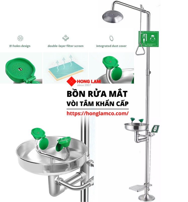 Địa chỉ mua Vòi tắm kết hợp bồn rửa mắt khẩn cấp UK304a Tphcm