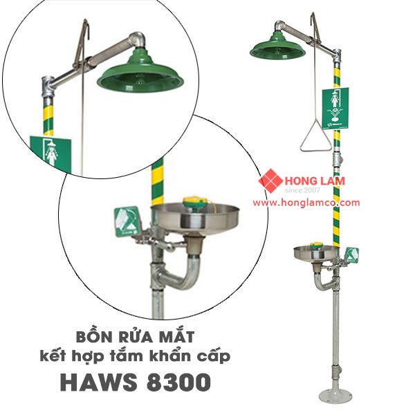 Bồn rửa mắt / vòi tắm khẩn cấp tuân theo êu cầu quốc tế OSHA và ANSI